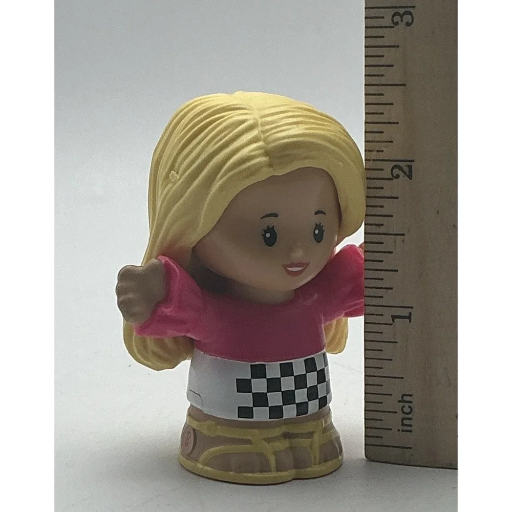 Mattel Fisher Price 2022 Little People Blonde Barbie Race Car Driver HCF59